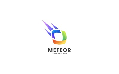 Estilo de logotipo colorido degradado de meteorito