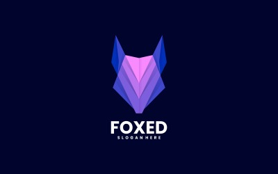 Fox Head Color Gradient Logo Template