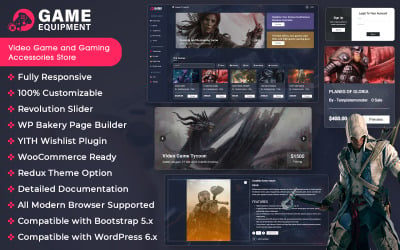 GameWorld - Videospel och speltillbehör Store Woocommerce-tema