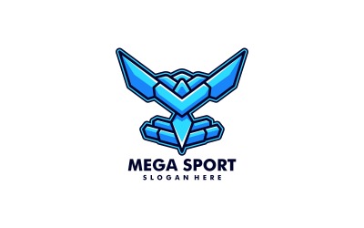 Logo della mascotte semplice Mega Sport