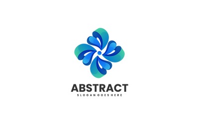 Logo-stijl met abstracte bloemverloop