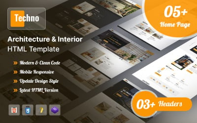 Modello HTML5 per architettura e interior design Techno