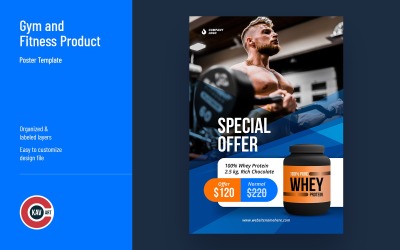 Modello per poster di prodotti per palestra e fitness