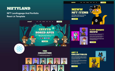 Niftyland - NFT 登陆页面和投资组合 React Js 模板
