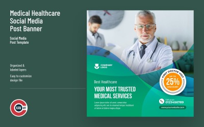 Banner de postagem de mídia social de saúde médica