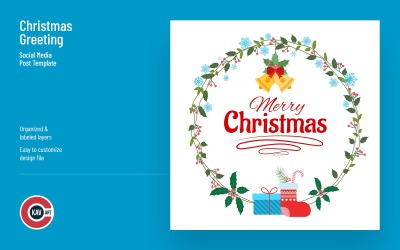 Banner de publicación de redes sociales de saludo de Navidad
