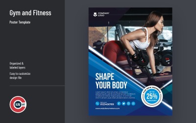 Gym och fitness affischmall