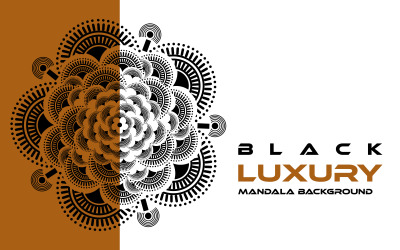 Sjabloon voor zwarte luxe mandala-achtergrond
