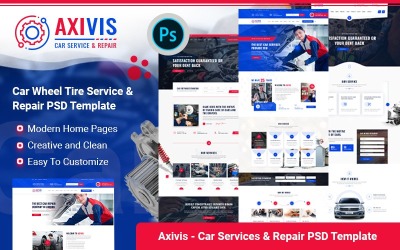 Axivis - Plantilla PSD para servicio de reparación de neumáticos de ruedas de automóviles