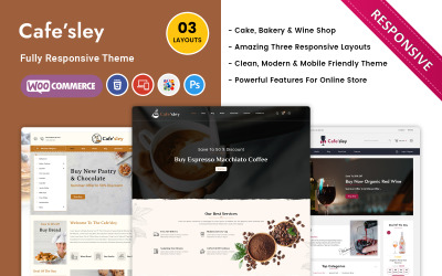 Cafesley – kávézó, bár és étterem Woocommerce téma