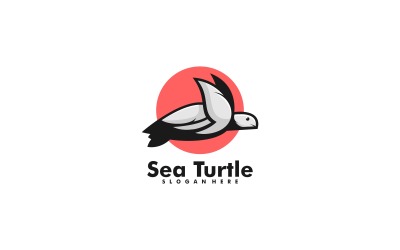Einfaches Maskottchen-Logo der Meeresschildkröte