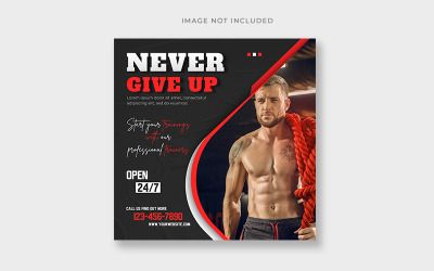 Fitness Och Gym Social Media Post Banner Mall