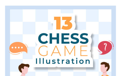 13 Juego de tablero de ajedrez Ilustración de dibujos animados