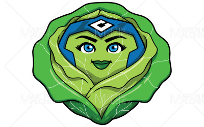 Kohl, Superheld, Maskottchen, Vektor, Illustration