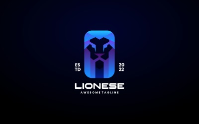 Lion Box Gradient Logo Style