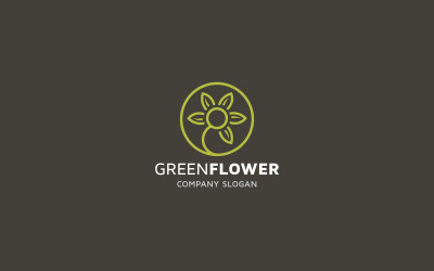 Logotipo de flor verde profissional