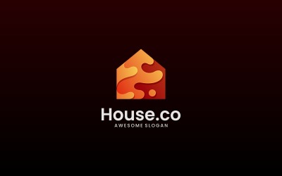 Modèle de logo de dégradé de maison