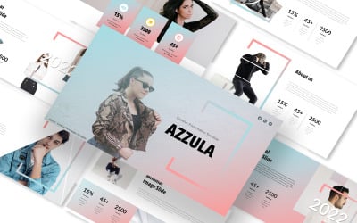 Modello PowerPoint di presentazione creativa azzurra