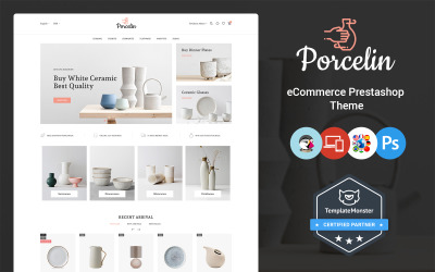 Porcelin - Тема PrestaShop для магазину мистецтв та кераміки