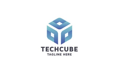 Profesionální Tech Cube Logo