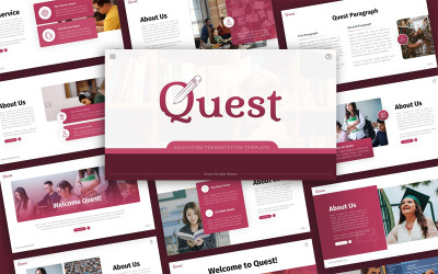 Quest Education Mehrzweck-PowerPoint-Präsentationsvorlage