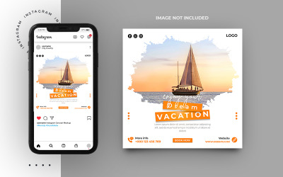 Reizen en Tour Social Media Post-sjabloon voor spandoek