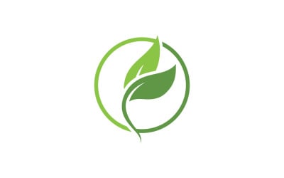 Foglia verde Logo Vector Nature Elements V15