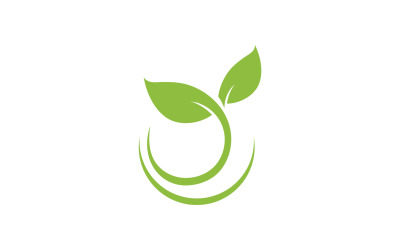 Foglia verde Logo Vector Nature Elements V1
