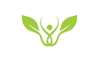Foglia verde Logo Vector Nature Elements V8
