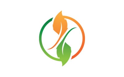 Foglia verde Logo Vector Nature Elements V9
