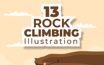 13 Ilustración de dibujos animados de escalada en roca