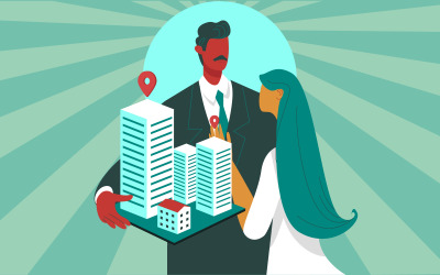 Real Estate Agency Free Illustration Concept Vector