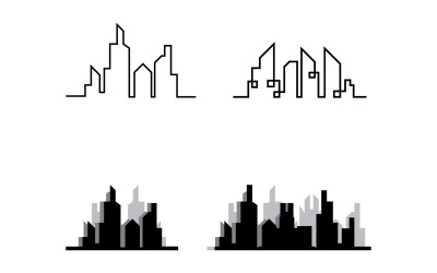 Città moderna edificio Home Logo Vector V10