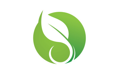 Foglia verde Logo Vector Nature Elements V34