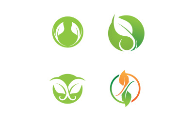 Foglia verde Logo Vector Nature Elements V36