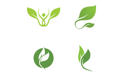 Foglia verde Logo Vector Nature Elements V43