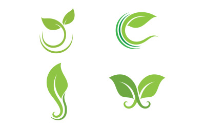 Foglia verde Logo Vector Nature Elements V45