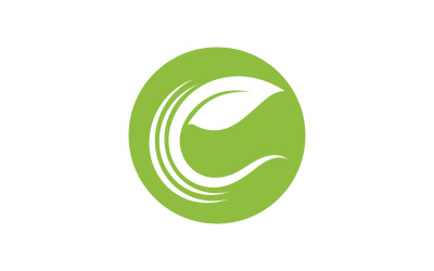 Folha Verde Logo Vector Elementos da Natureza V29