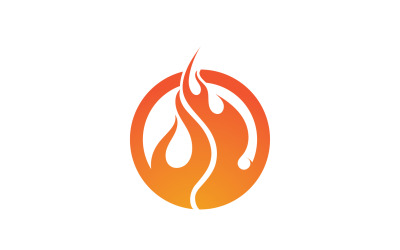 Icona di fuoco e fiamma Gas Logo Vector V8