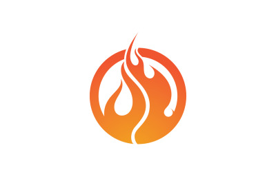 Icono de fuego y llama Vector de logotipo de gas V8