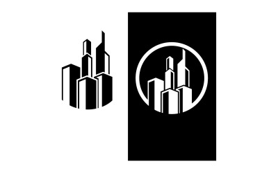 Logo de maison de construction de ville moderne vecteur V13