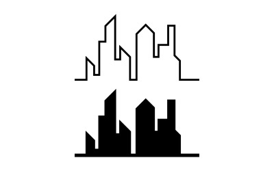 Logo de maison de construction de ville moderne vecteur V8