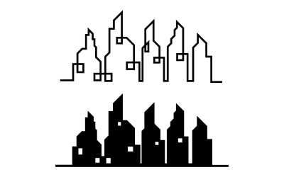 Logotipo de casa de construção de cidade moderna Vector V6