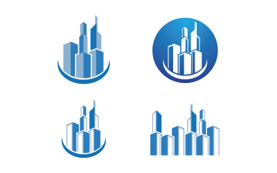 Modern Şehir Binası Ev Logo Vektör V14