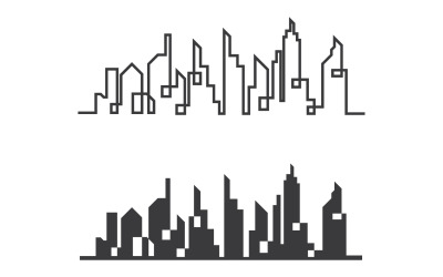 Modern Şehir Binası Ev Logo Vektör V15