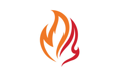Oheň A Plamen Ikona Plyn Logo Vektor V1