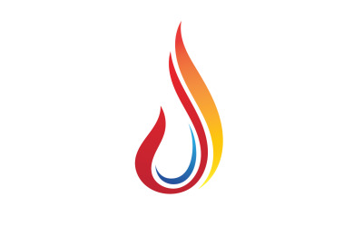 Oheň A Plamen Ikona Plyn Logo Vektor V5