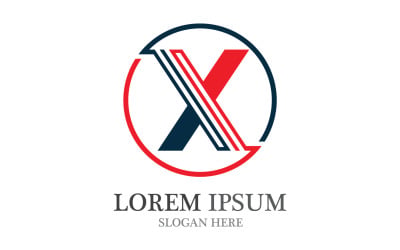 X lettera Logo Business Vector Cross V14