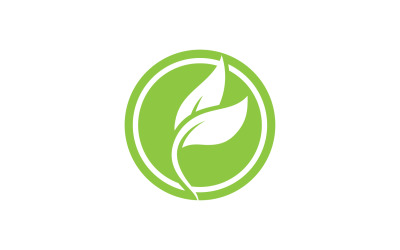 Yaprak Yeşil Logo Vektör Doğa Öğeleri V41