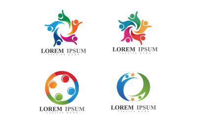 Communauté Personnes Équipe Groupe Logo Vector v7